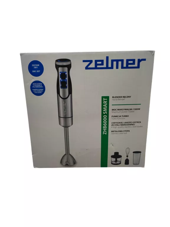 BLENDER RĘCZNY ZELMER ZHB 6000 1500 W TURBO MIARKA ROZDRABNIACZ TRZEPACZKA