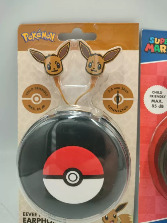 SŁUCHAWKI DOUSZNE PRZEWODOWE DLA DZIECI POKEMON LUB MARIO RÓŻNE RODZAJE