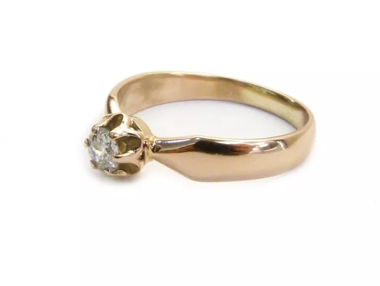 ZŁOTY PIERŚCIONEK Z BRYLANTEM 585 R18 0,21CT