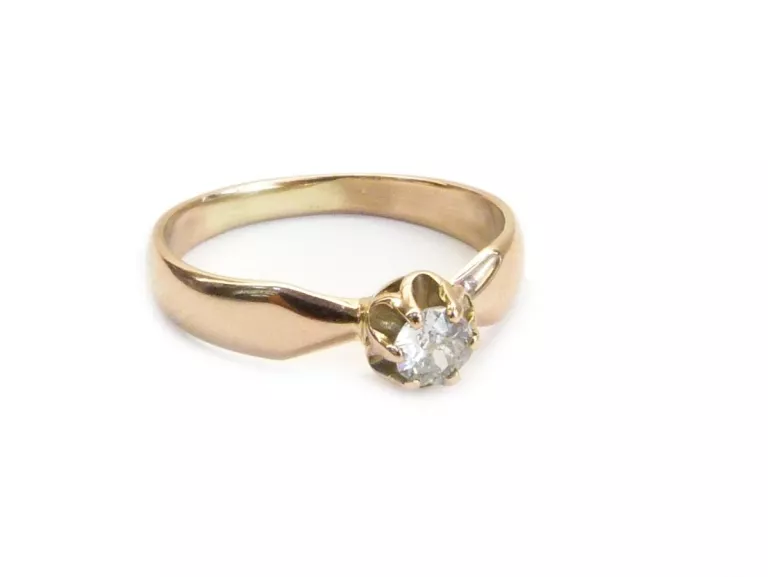 ZŁOTY PIERŚCIONEK Z BRYLANTEM 585 R18 0,21CT