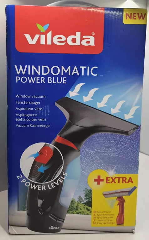 MYJKA DO OKIEN VILEDA WINDOMATIC POWER BLUE + ŚCIĄGACZKA DO SZYB