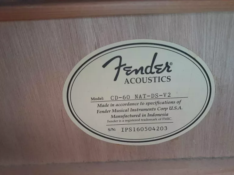 GITARA AKUSTYCZNA FENDER CD 60 NAT DS V2 + POKROWIEC + STOJAK + TUNER