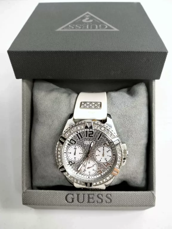 ZEGAREK GUESS W1160L4 RUBBER KARET WHITE + PUDEŁKO #IGŁA !