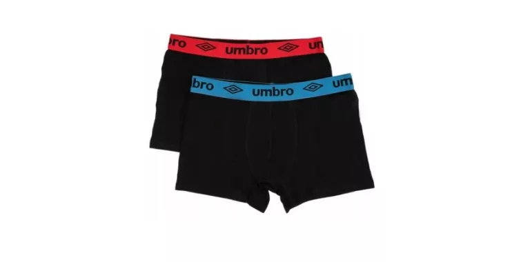 BOKSERKI MĘSKIE 2-PACK UMBRO CZARNE Z KOLOROWĄ GUMKĄ L