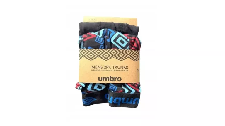 BOKSERKI MĘSKIE 2-PACK UMBRO CZARNE KOLOROWE ROMBY L