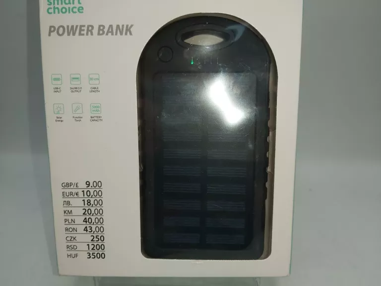 powerbank-solarny-smart-choice-5000-mah-czarny-komplet-stan-uzywany
