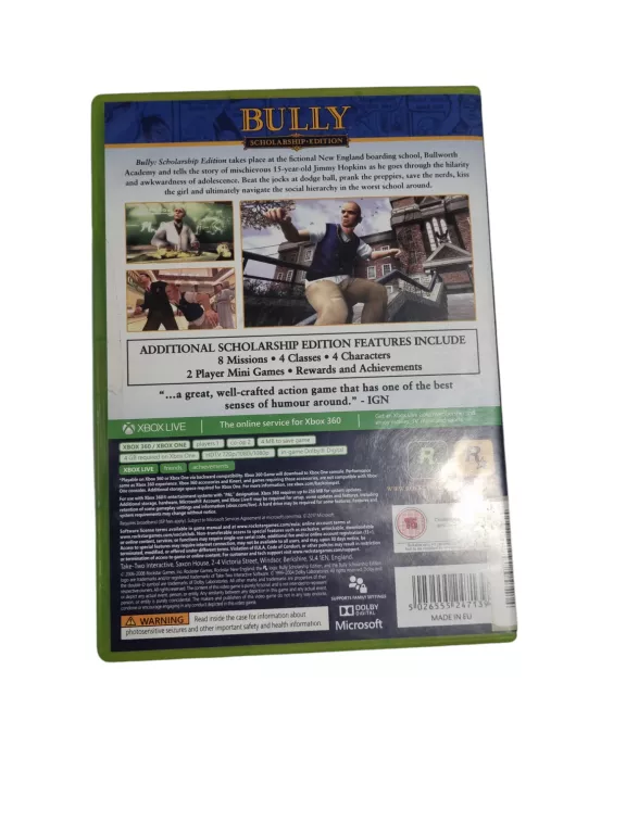 XBOX 360/XBOX ONE GRA BULLY SCHOLARSHIP EDITION