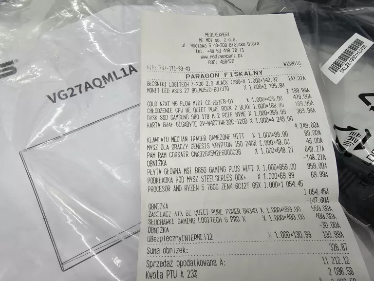 ZESTAW GAMINGOWY AMD RYZEN5/SSD1TB/32GB/RTX4070TI 12GB GW
