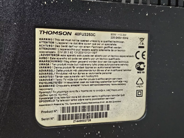 TELEWIZOR LED THOMSON 40FU3253C /40" FULL HD