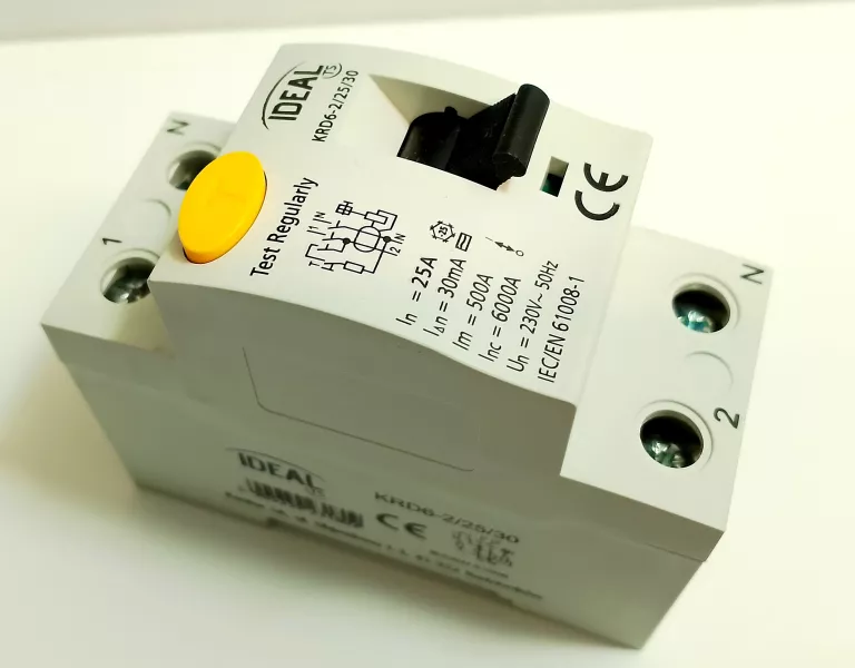 WYŁĄCZNIK RÓŻNICOWOPRĄDOWY 1-FAZOWY 25A 30MA 2P, TYP AC | IDEAL 23180