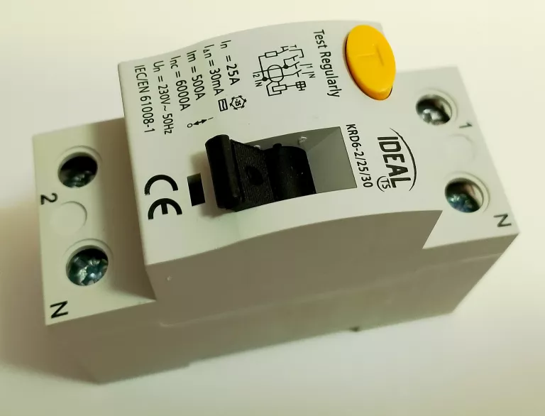 WYŁĄCZNIK RÓŻNICOWOPRĄDOWY 1-FAZOWY 25A 30MA 2P, TYP AC | IDEAL 23180