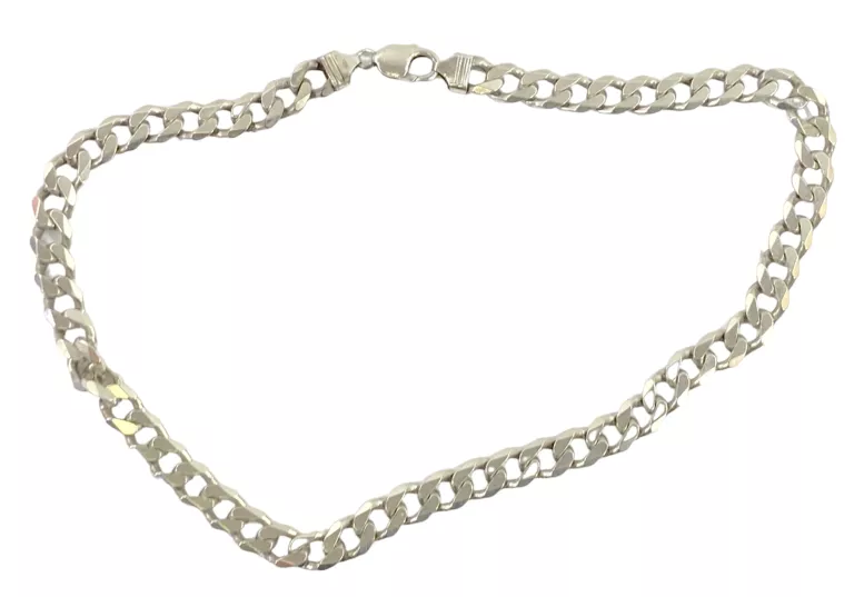 GRUBY MĘSKI ŁAŃCUSZEK SREBRNY 925 PANCERKA 94,85 G / 50 CM / 10 MM / 4 MM