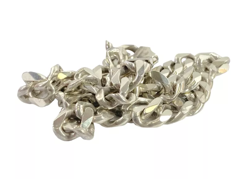 GRUBY MĘSKI ŁAŃCUSZEK SREBRNY 925 PANCERKA 94,85 G / 50 CM / 10 MM / 4 MM