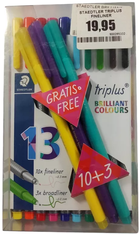 STAEDTLER CIENKOPIS TRÓJKĄTNY TRIPLUS, 0.3 MM, 13 KOLORÓW