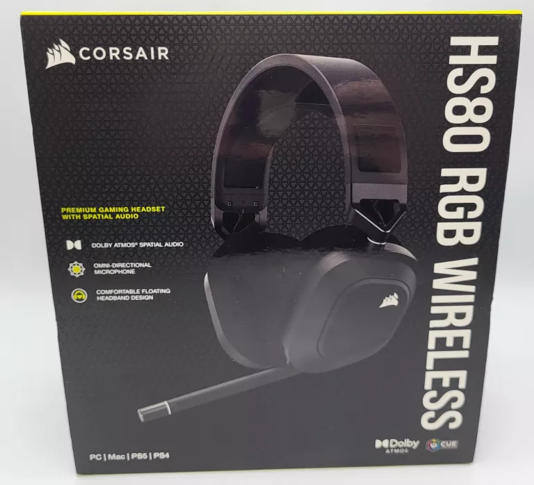 SŁUCHAWKI GAMINGOWE CORSAIR HS80 RGB CARBON WIRELESS