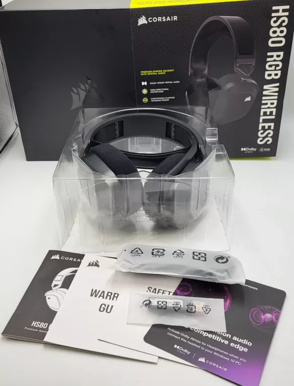 SŁUCHAWKI GAMINGOWE CORSAIR HS80 RGB CARBON WIRELESS
