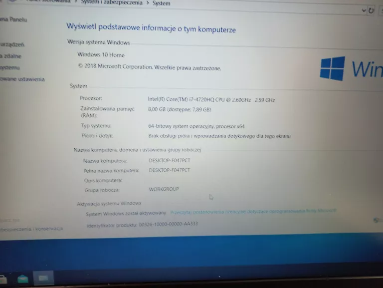 LAPTOP ASUS K550J 15,6 " INTEL CORE I7 8GB/126GB