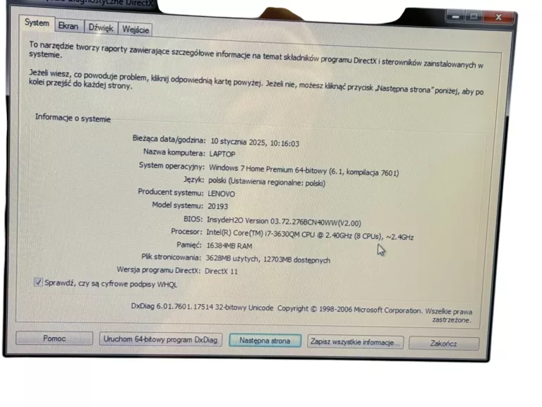 LAPTOP LENOVO Y500 16GB RAM 1TB