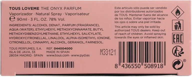 PERFUMY DAMSKIE TOUS LOVEME ONYX 90 ML EDP