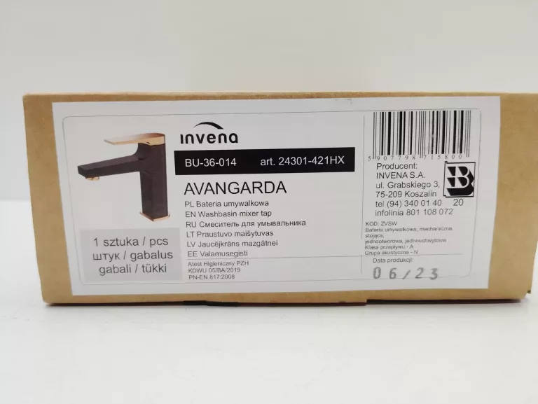 BATERIA UMYWALKOWA INVENA MIDNIGHT BLACK/GOLD ROSE