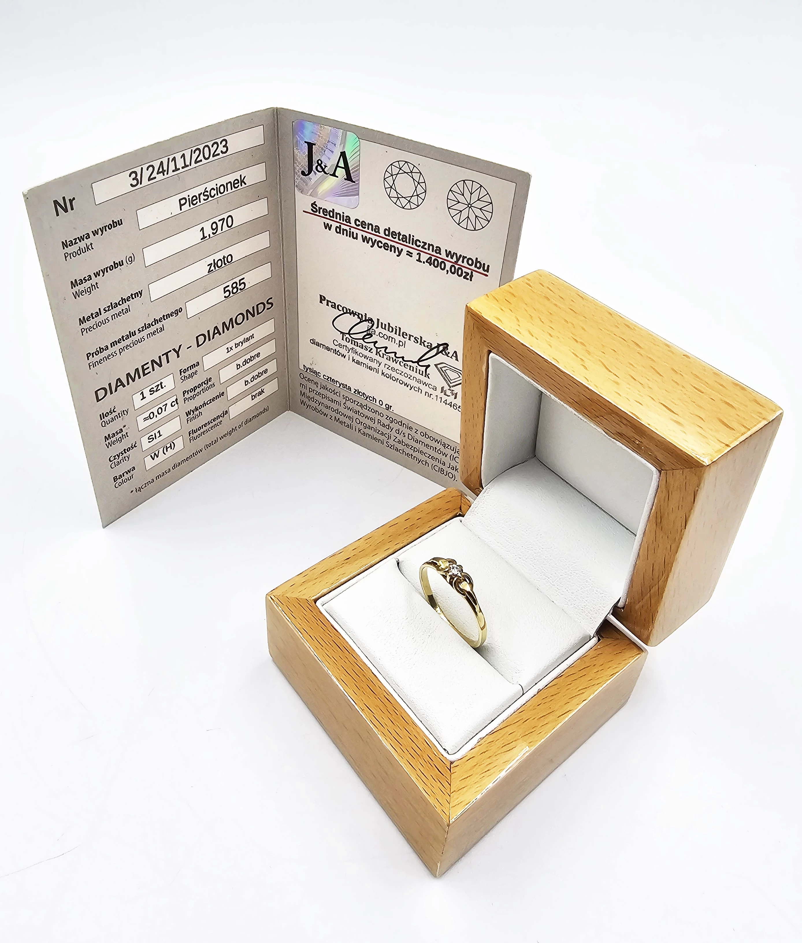 zloty-pierscionek-z-brylantem-197gr-p585-certyfikat-tarnopolska-76-zabrze