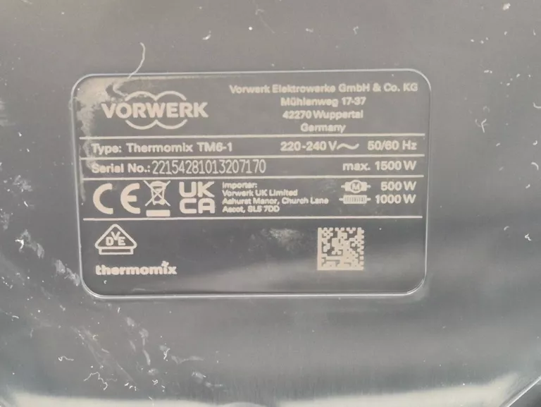 ROBOT KUCHENNY VOWERK THERMOMIX TM6-01 1500W CZARNY