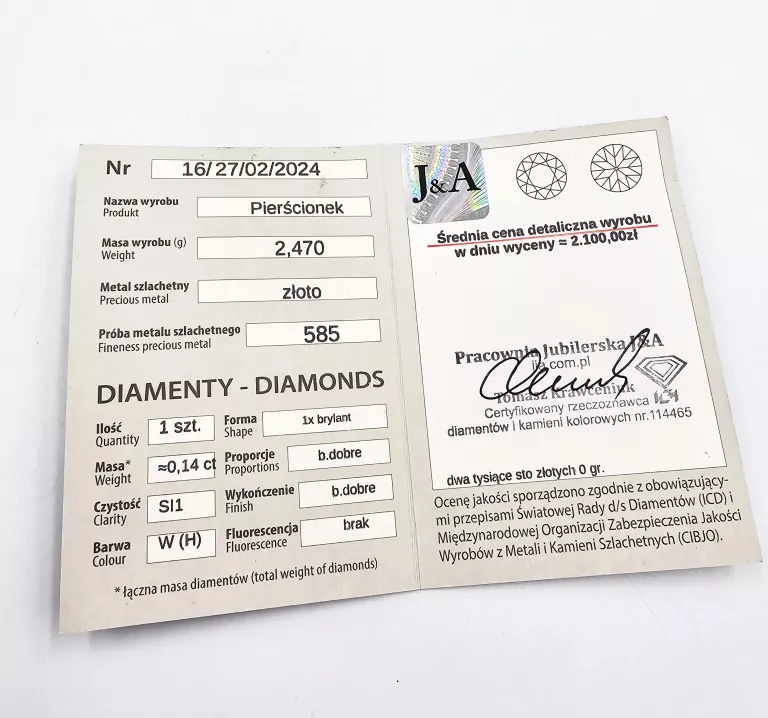 pierscionek-z-bialego-zlota-z-diamentem-247gr-p585-certyfikat-waga-247