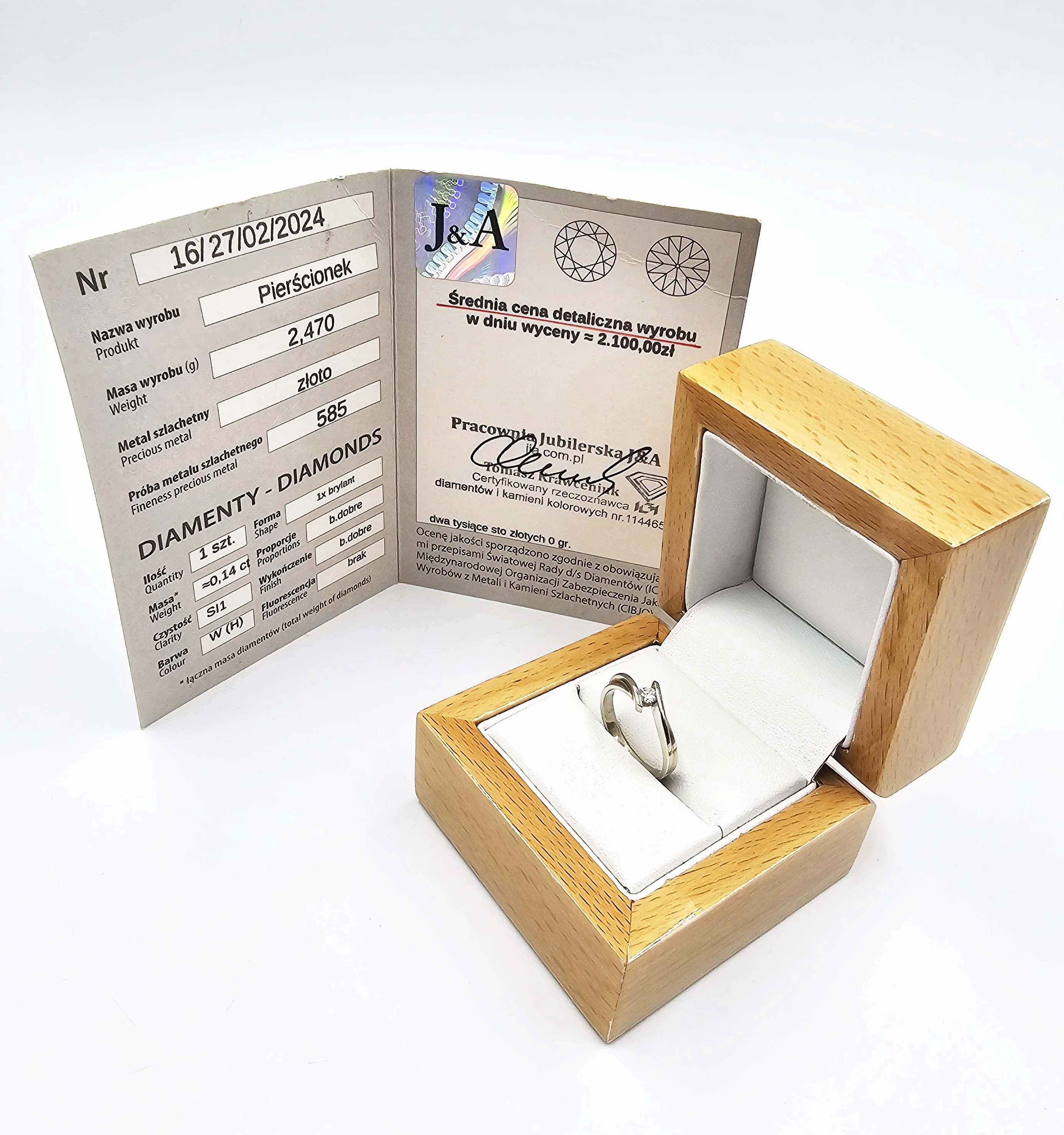 pierscionek-z-bialego-zlota-z-diamentem-247gr-p585-certyfikat-tarnopolska-76-zabrze