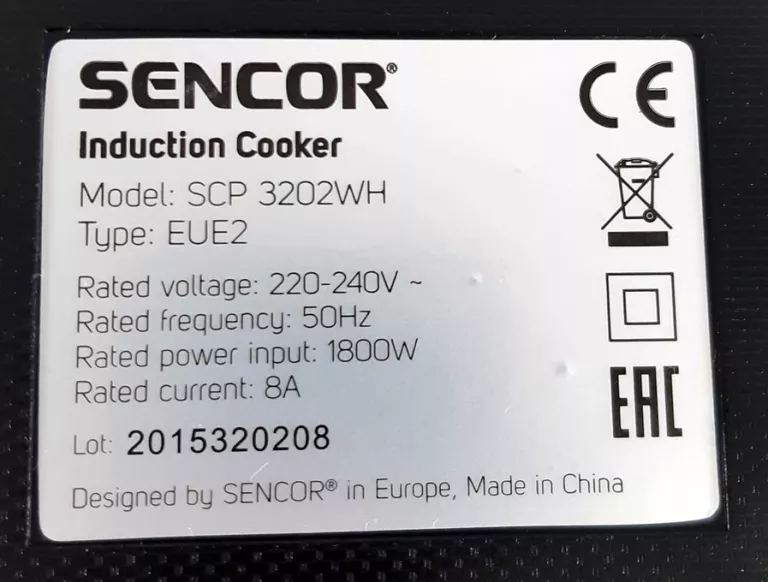KUCHENKA INDUKCYJNA SENCOR SCP 3202WH