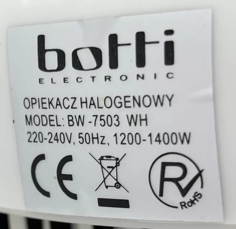KOMBIWAR / OPIEKACZ HALOGENOWY BOTTI BW-7503