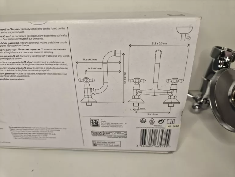 BATERIA UMYWALKOWA GOODHOME ŚCIENNA ETEL CHROM BX220AW