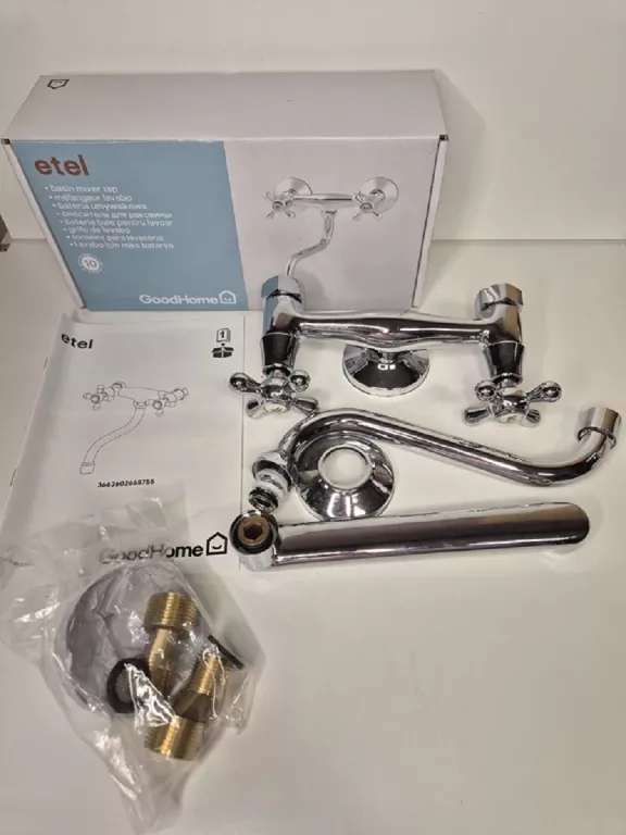 BATERIA UMYWALKOWA GOODHOME ŚCIENNA ETEL CHROM BX220AW