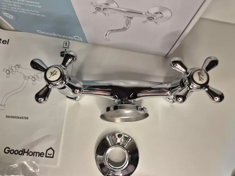 BATERIA UMYWALKOWA GOODHOME ŚCIENNA ETEL CHROM BX220AW