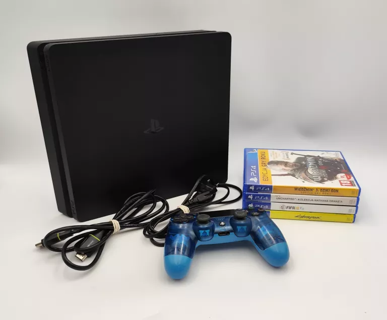 KONSOLA PS4 SLIM 1TB OKABLOWANIE + PAD + ZESTAW GIER