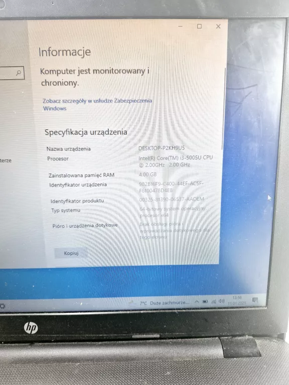 LAPTOP HP 15 I3-5005U I3/W10