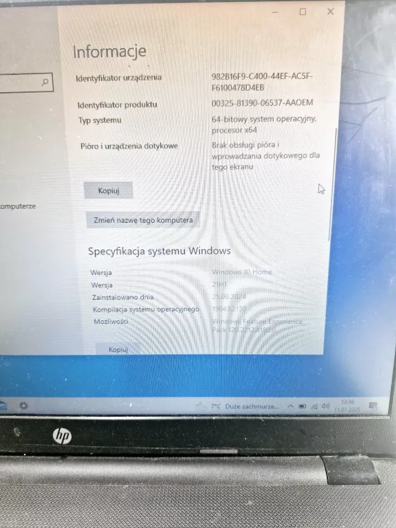 LAPTOP HP 15 I3-5005U I3/W10