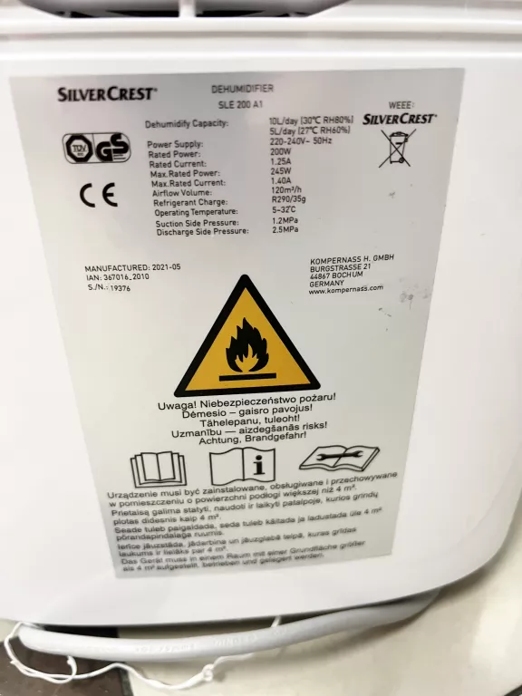 OSUSZACZ POWIETRZA SILVERCREST SLE 200 A1 PUDEŁKO