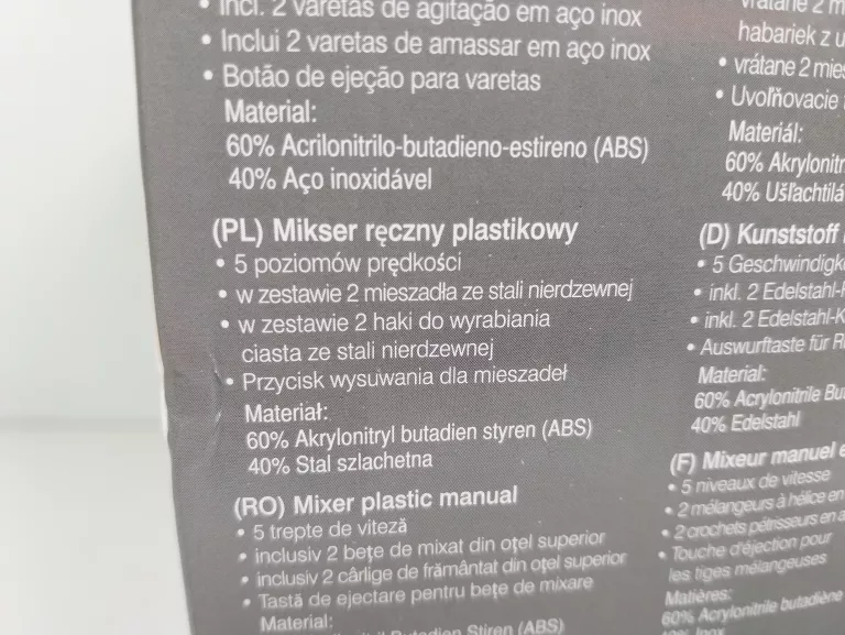 MIKSER RĘCZNY PLASTIKOWY ELTA 300W KOMPLET