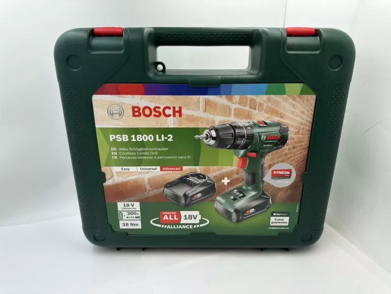 BOSCH PSB 1800 LI-2 WKRĘTARKA UDAROWA 38NM 18V 2X1,5AH WALIZKA