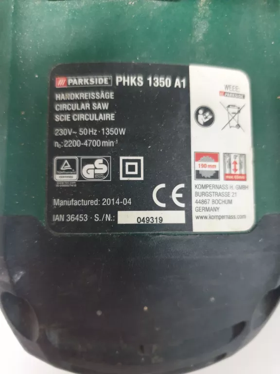 PILARKA TARCZOWA PARKSIDE PHKS1300