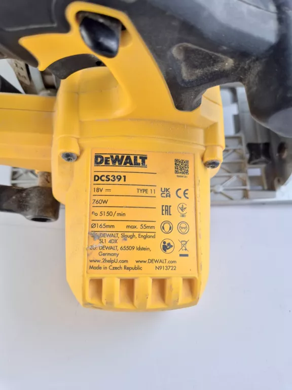 PIŁA TARCZOWA DEWALT DCS391 + AKU 6AH/4AH + ŁADOWARKA