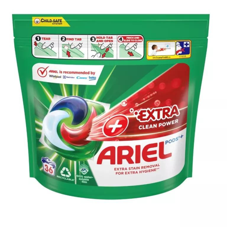 KAPSUŁKI ARIEL ALL-IN-1 EXTRA CLEAN PAWER 36PRAŃ