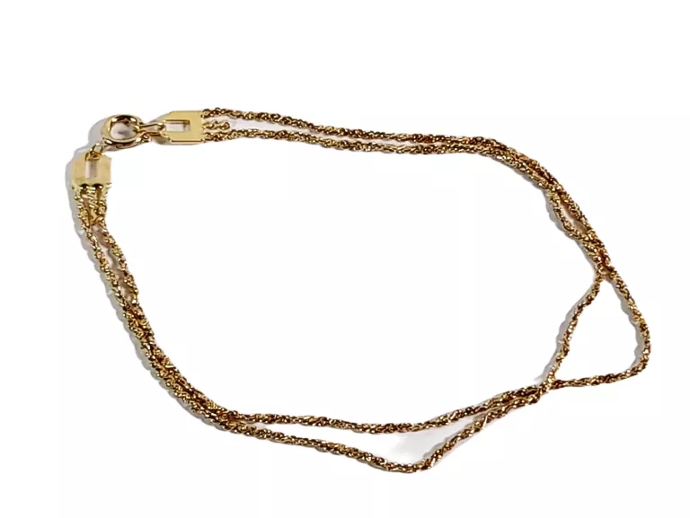 ZŁOTA BRANSOLETKA 375 2,45G ZŁOTO 9K DAMSKA BRANSOLETKA PODWÓJNA 19 CM