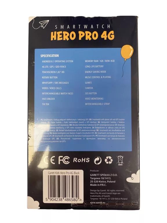 GARETT SMARTWATCH KIDS HERO PRO 4G CZARNY 8170/24