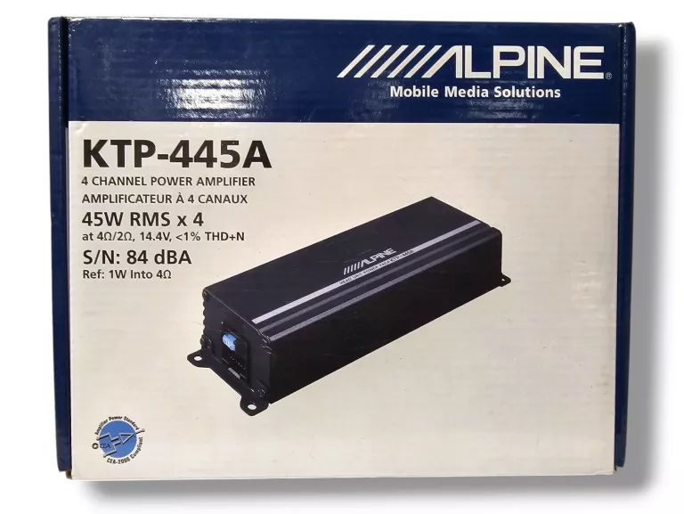 ALPINE KTP-445A WZMACNIACZ MOCY 4X100 MAŁE WYMIARY