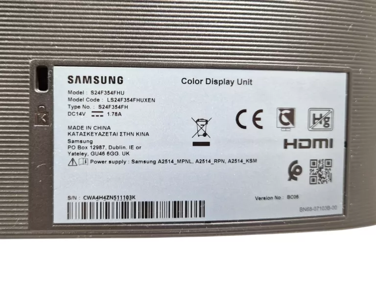 MONITOR SAMSUNG S24F354FHU 24" FHD 4MS 60HZ CZARNY