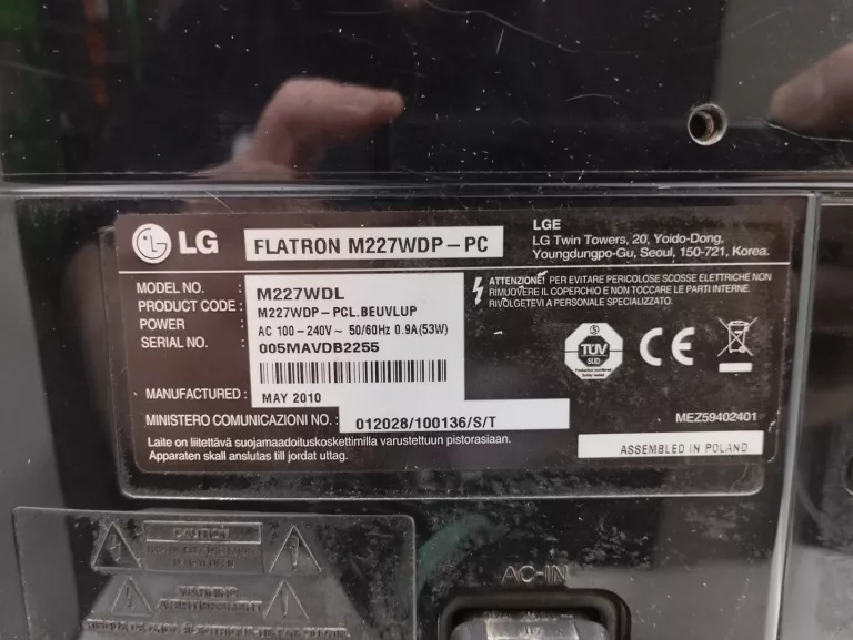 TV-MONITOR LG FLATRON M227WDP