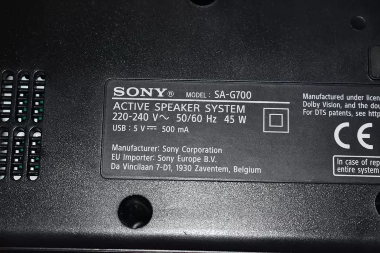 SOUNDBAR SONY HT-G700 Z SUBWOOFEREM SONY SA-WG700