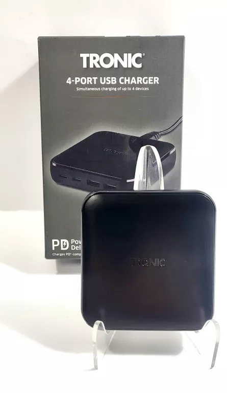 TRONIC ŁADOWARKA USB 4-PORTOWA, 65 W, CZARNA, KABEL 1,2