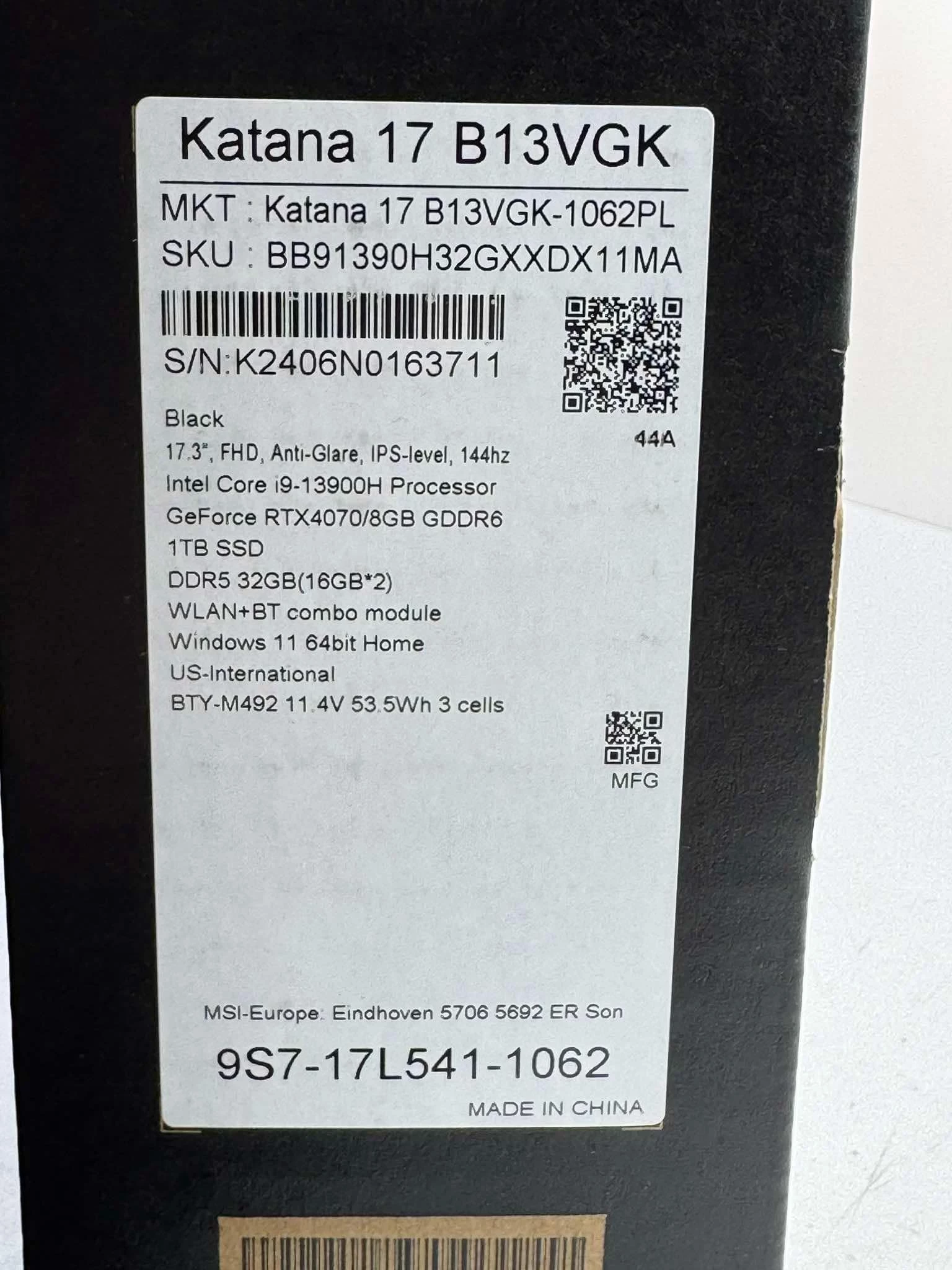 msi-katana-17-i9-13900h32gb1tb-rtx4070-144hz-b13vgk-ean-gtin-4711377170017